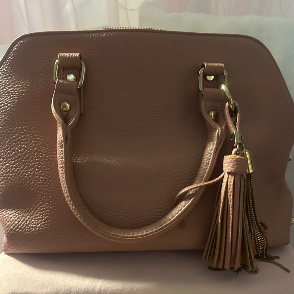 Chic Blush Satchel with Tassel
